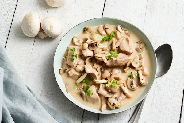 kalfsblaquette met champignons en kervel